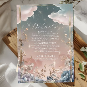Love in the Air Sparkles and Florals Wedding Enclosure Card