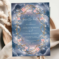 Love in the Air Sparkly Floral Save The Date