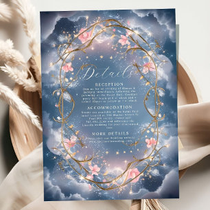 Love in the Air Sparkly Floral Wedding Enclosure Card