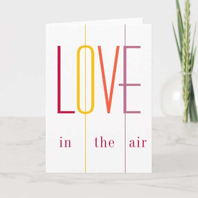 Love in the air typography Valentines Day modern Card (Front)