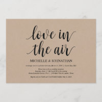 Love in the air, Wedding Elopement Invites