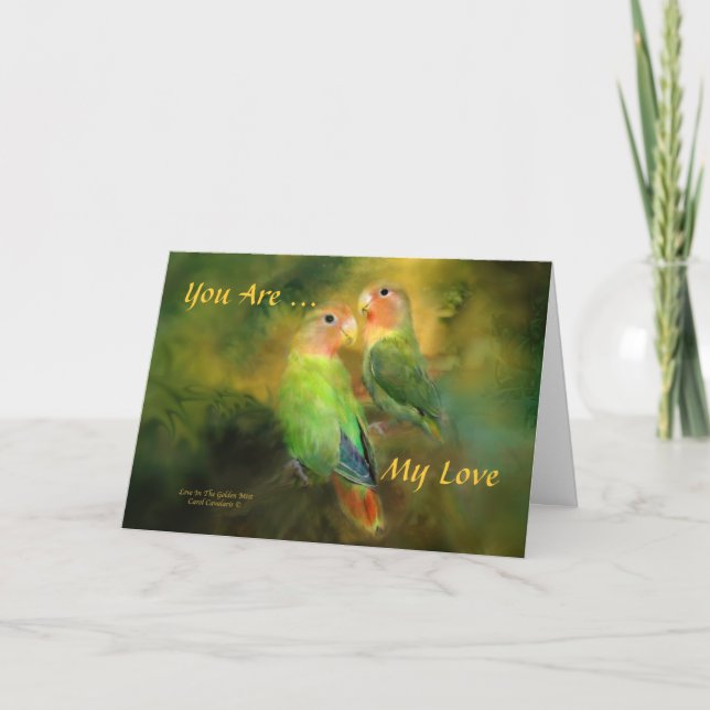 Love In The Golden Mist Valentine's Day ArtCard Holiday Card (Front)
