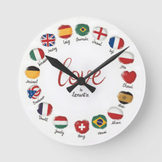 Love in Wall Clock, 8" Round Acrylic Clock