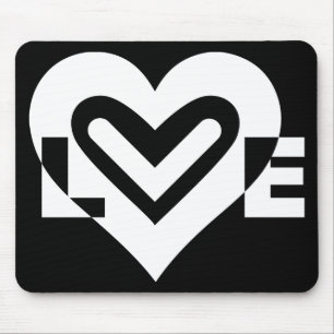 Love in White Mouse Mat