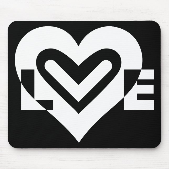 Love in White Mouse Mat (Front)