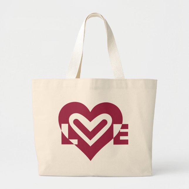 Love in Wine Purple Large Tote Bag (Front)