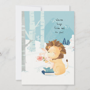 Love in Winter Warm Hugs Thank You Card