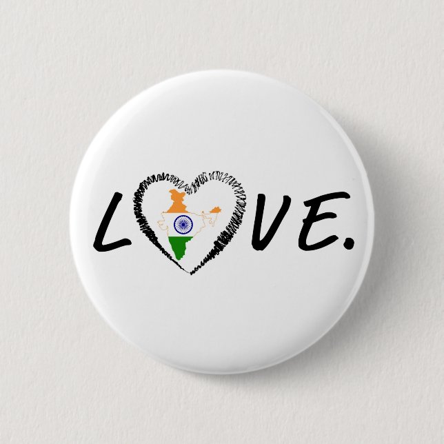 Love India 6 Cm Round Badge (Front)