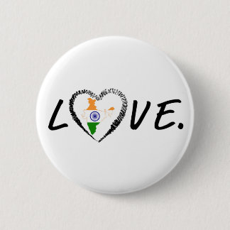 Love India 6 Cm Round Badge