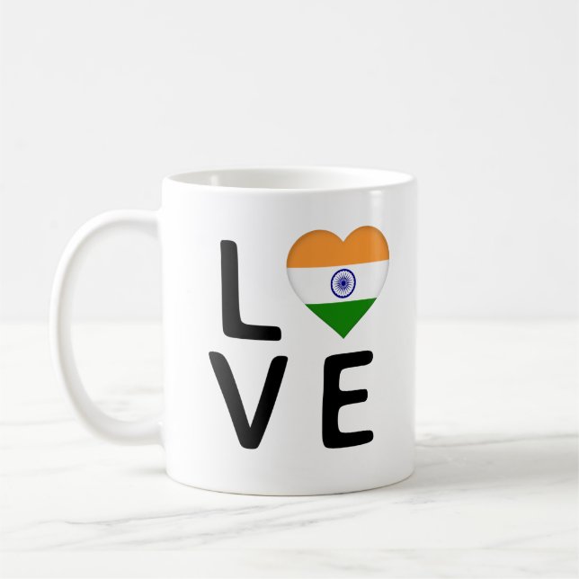 Love - India Flag Coffee Mug (Left)