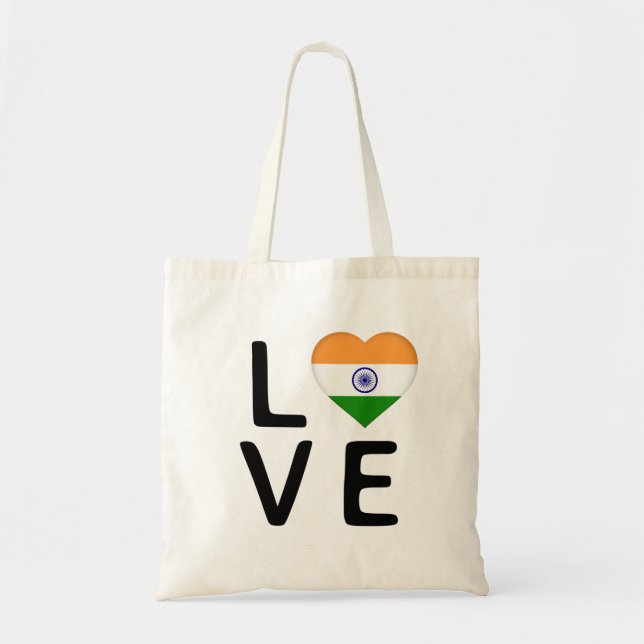 Love - India Flag Tote Bag (Front)