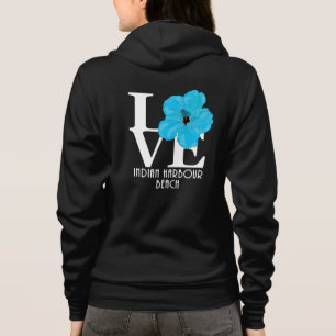 LOVE Indian Harbour Beach Blue Hibiscus Hoodie