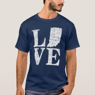 Love Indiana Distressed Vintage IN Hoosier State P T-Shirt