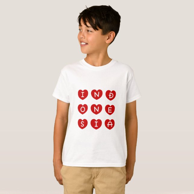 Love Indonesia tshirts, Indonesian kids tshirts (Front Full)