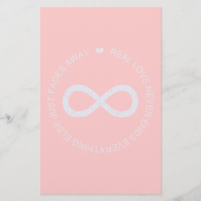 Love Infinity grey stripe Stationery (Front)