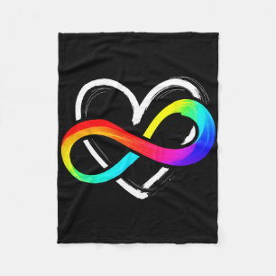 Love Infinity Heart Puzzle Piece Love Autism Aware Fleece Blanket