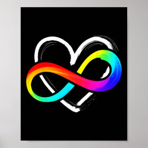 Love Infinity Heart Puzzle Piece Love Autism Aware Poster