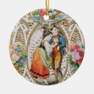 Love, Innocence, Valentine card, c.1870 (colour li Ceramic Tree Decoration