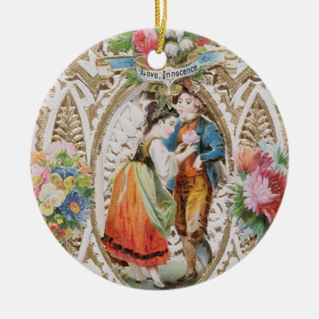Love, Innocence, Valentine card, c.1870 (colour li Ceramic Tree Decoration (Front)