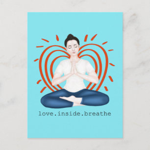 love. inside. breathe postcard