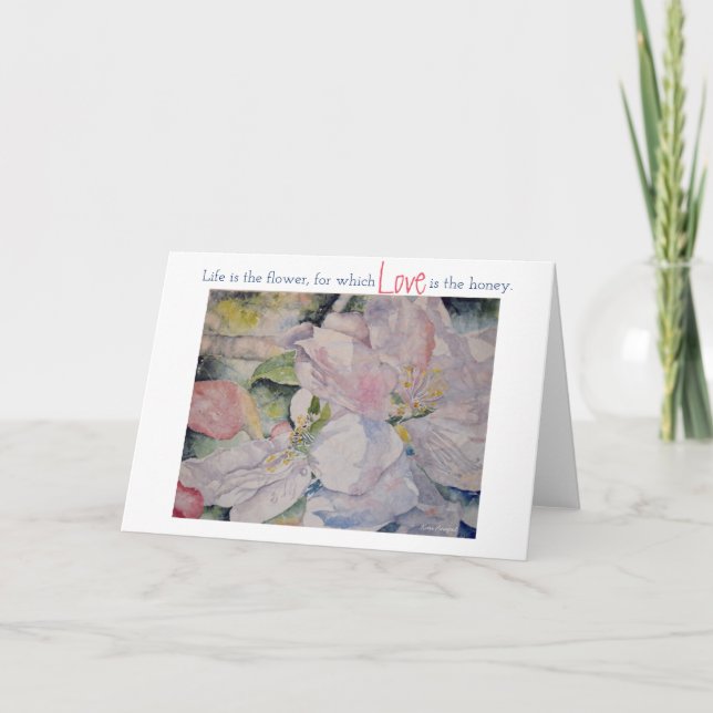 Love Inspiration Floral Art Greeting Card (Front)