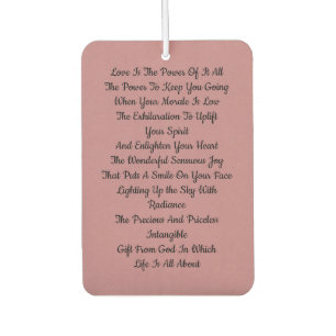 Love Inspirational Car Air Freshener