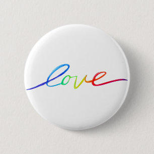 Love Inspirational Rainbow Words Pin Buttons