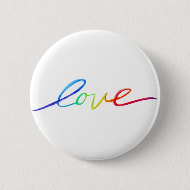 Love Inspirational Rainbow Words Pin Buttons (Front)