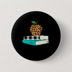 Love Inspire Leopard Print Apple Teacher Funny Gif 6 Cm Round Badge