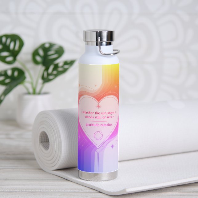 Love & Intention Collection | Gratitude Remains™ W Water Bottle (Yoga (Rotated))