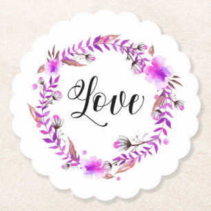 *~* LOVE INTENTION EMOTO Floral Wreath Coaster