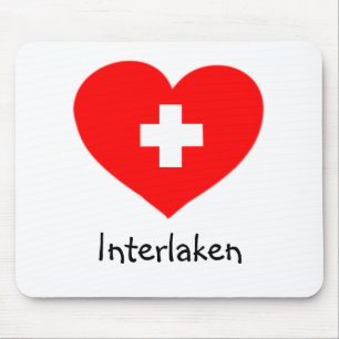 Love Interlaken - Swiss heart mousepad
