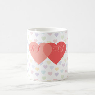 Love Intertwined Hearts Custom Monogrammed Coffee Mug