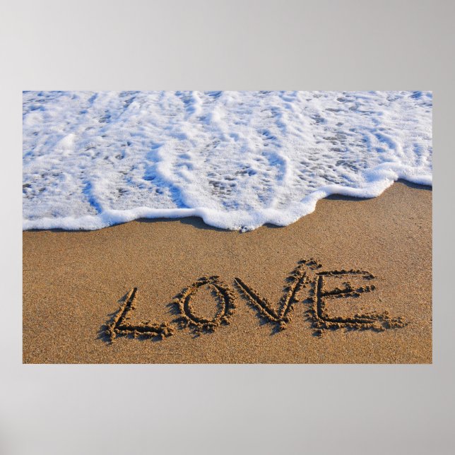 Love into the sand written poster (Front)