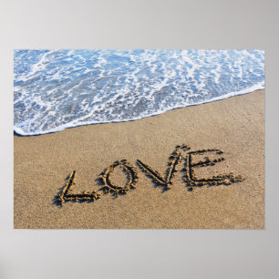 Love into the sand written Poster