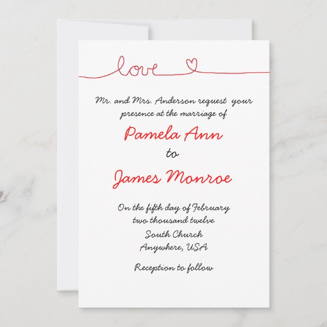 "Love" Invitations (Front)