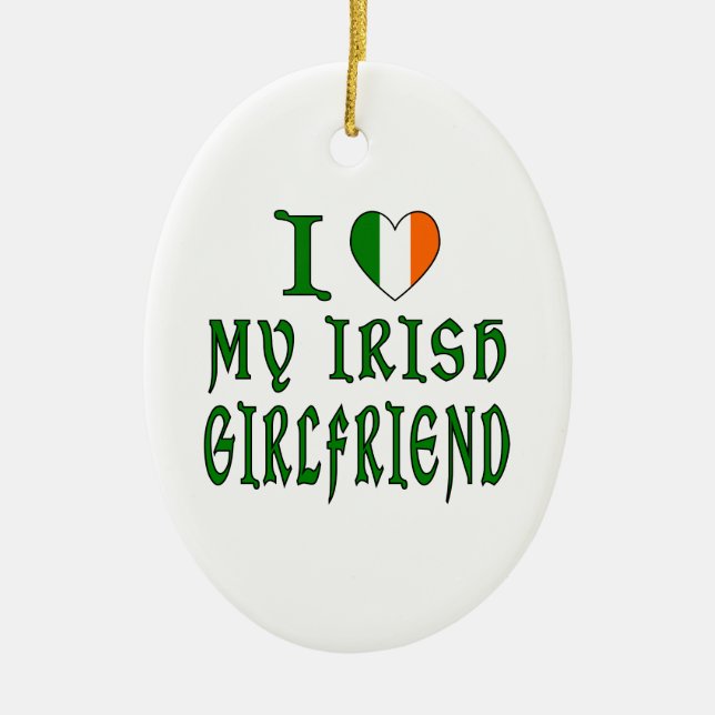 Love Irish Girlfriend Ceramic Tree Decoration (Front)