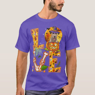 Love Irish Wolfhound Witch Pumpkin Scary Halloween T-Shirt