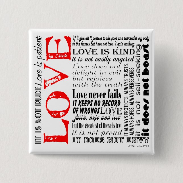 Love is... 15 cm square badge (Front)