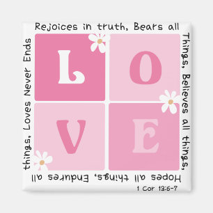 Love Is... 1 Cor 13:6-7 Magnet