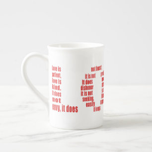 Love is... 1 Corinthians 13:4-8 Bible verse Bone China Mug