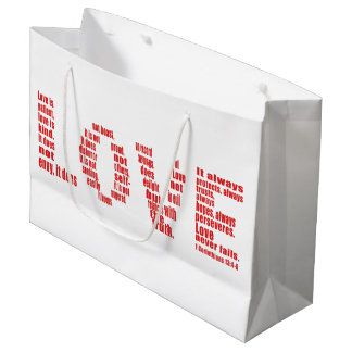 Love is... 1 Corinthians 13:4-8 Bible Verse Large Gift Bag