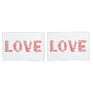 Love is... 1 Corinthians 13:4-8 Bible Verse Pillowcase