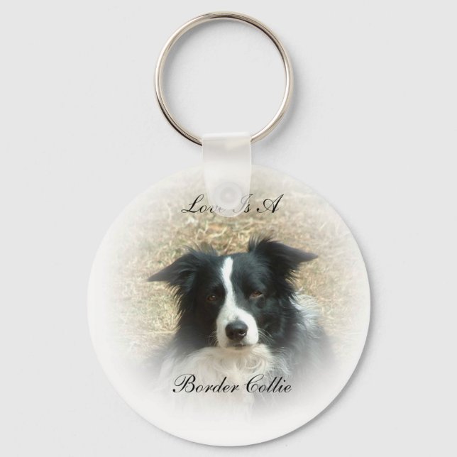 Love is a Border Collie Key Ring (Front)