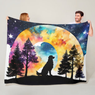 Love is a Dog waiting for you  Fleece Blanket