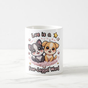 Love Is a Four-Legged Word Mug Cute Puppy Coffee