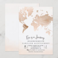 Love is a Journey Map Bridal Shower Invitation