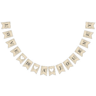 Love is a Journey Travel Map Wedding Bridal Shower Bunting