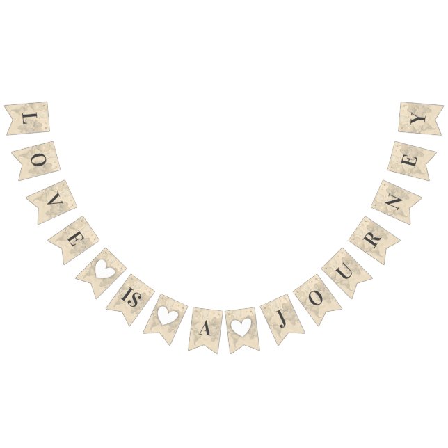 Love is a Journey Travel Map Wedding Bridal Shower Bunting (All)