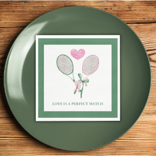 Love Is a Perfect Match Tennis Bridal Shower  Napkin